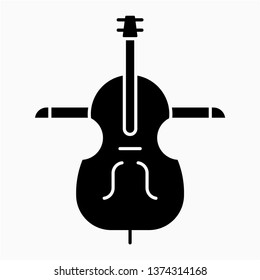 Glyph violin vector icon