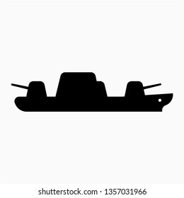 Glyph warship vector icon