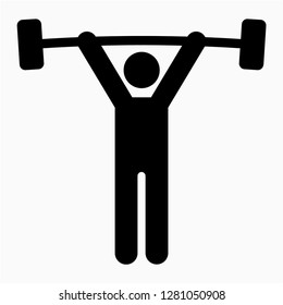 Glyph weightlifting vector icon