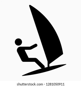 Glyph windsurfing vector icon