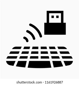 Glyph wireless keyboard pixel perfect vector icon