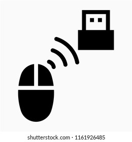 Glyph wireless mouse pixel perfect vector icon
