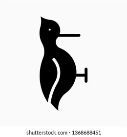 Glyph woodpecker vector icon