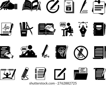 Glyph Writing Icon Set