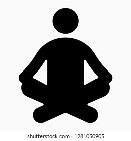 Glyph yoga vector icon