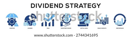 Glyphcolor - Dividend Strategy web banner icon vector illustration concept