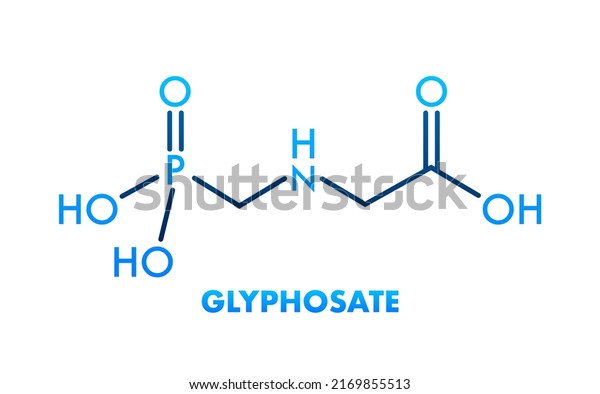 Glyphosate formula. Glyphosate herbicide\
molecule. Vector\
illustration