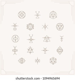 Glyphs inspired by astronomy, sacred geometry, and by many ancient symbols from various ancient civilizations from all over the world and beyond. Use in photo overlays, collages, logo design.