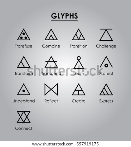 Glyphs,Sign of life,transfuse,combine,transition,challenge,transform,