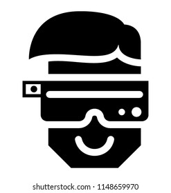
glyphvector icon design of smart glasses symbolic of virtual reality environment
