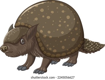 Glyptodon extinct mammal vector illustration