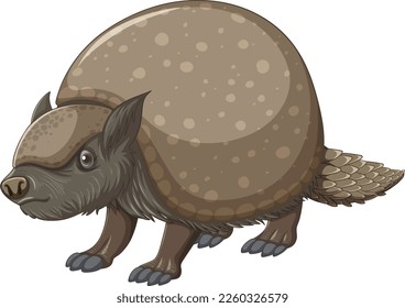 Glyptodon extinct mammal vector illustration