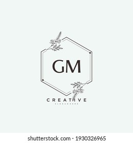 GM Beauty vector initial logo art, handwriting logo of initial signature, wedding, fashion, jewerly, boutique, floral and botanical with creative template for any company or business.