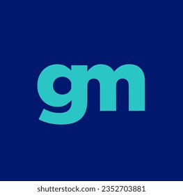 GM brand name vector icon. GM typography.