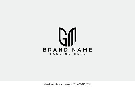 GM creative logo vector template initial modern letter icon