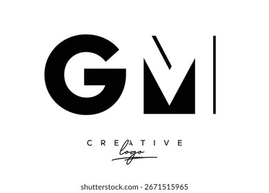 Logotipo minimalista creativo de GM de espacio negativo más tarde con monograma moderno para marca y logotipo de marca comercial con letras iniciales Diseño de logotipo para marca.