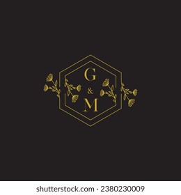 GM elegant wedding initial logo in high quality professional design that will print well across any print media