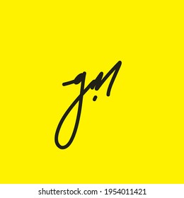 GM g m Initial handwriting creative fashion elegant design logo Sign Symbol template vector icon