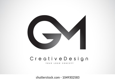 GM G M Letter Logo Design in Black Colors. Creative Modern Letters Vector Icon Logo Illustration.