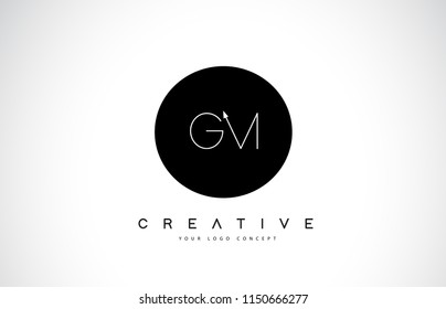 GM G M Logo Design with Black and White Creative Icon Text Letter Vector.