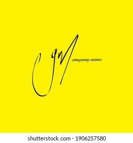 Escritura manual del logotipo G M de GM o vector del logotipo manuscrito