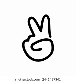 GM G M logo in the shape of a peace hand, vector illustration of a peace hand.