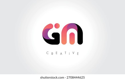 Logotipo Abstractas degradado de GM con Formas redondeadas creativas
