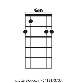 Gm guitar chord icon. Basic guitar chord vector illustration symbol design