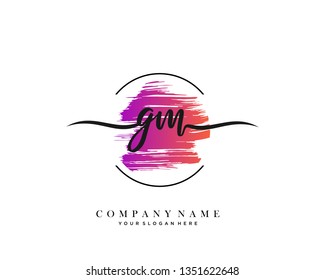 GM handwriting initial  logo vector