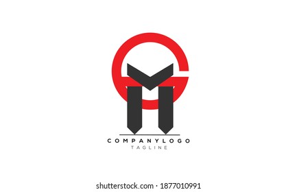 GM Icon monogram letter text alphabet logo design