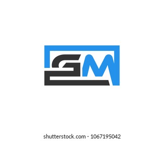 GM initial box letter logo template vector