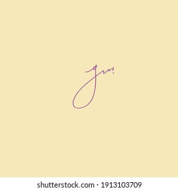 gm initial handwriting beauty monogram