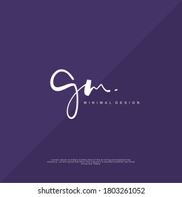 GM Initial Handschrift oder handgeschriebenes Logo für Identität. Logo mit Unterschrift und handgezeichnet.
