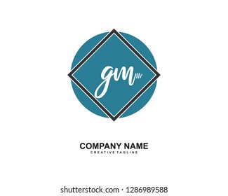 GM Initial Handwriting Logo Template Vector