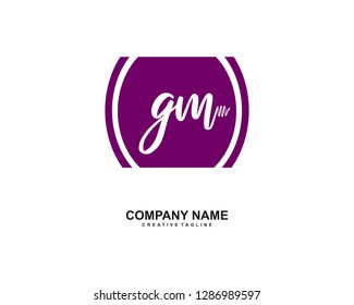 GM Initial Handwriting Logo Template Vector
