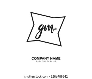 GM Initial Handwriting Logo Template Vector