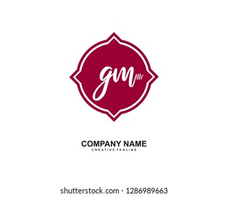 GM Initial Handwriting Logo Template Vector