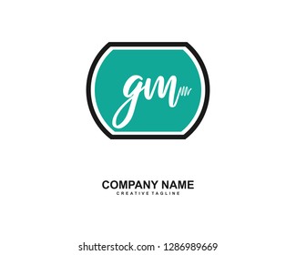 GM Initial Handwriting Logo Template Vector