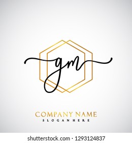 GM Initial Handwriting logo template vector