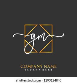GM Initial Handwriting logo template vector