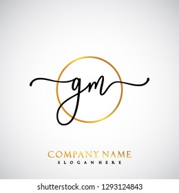GM Initial Handwriting logo template vector