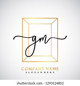 GM Initial Handwriting logo template vector