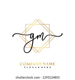 GM Initial Handwriting logo template vector