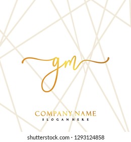 GM Initial Handwriting logo template vector