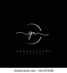 GM initial handwriting logo template vector