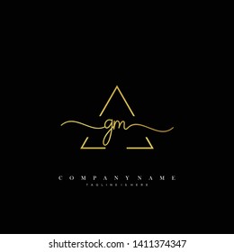 GM initial handwriting logo template vector