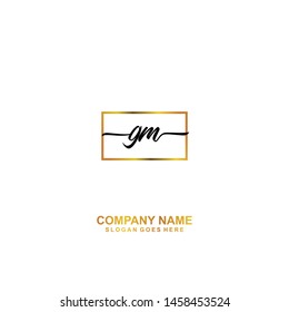 GM Initial handwriting logo template vector
