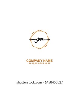 GM Initial handwriting logo template vector