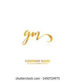 GM Initial handwriting logo vector