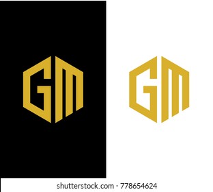 GM initial hexagon icon. letter. logo vector eps 10